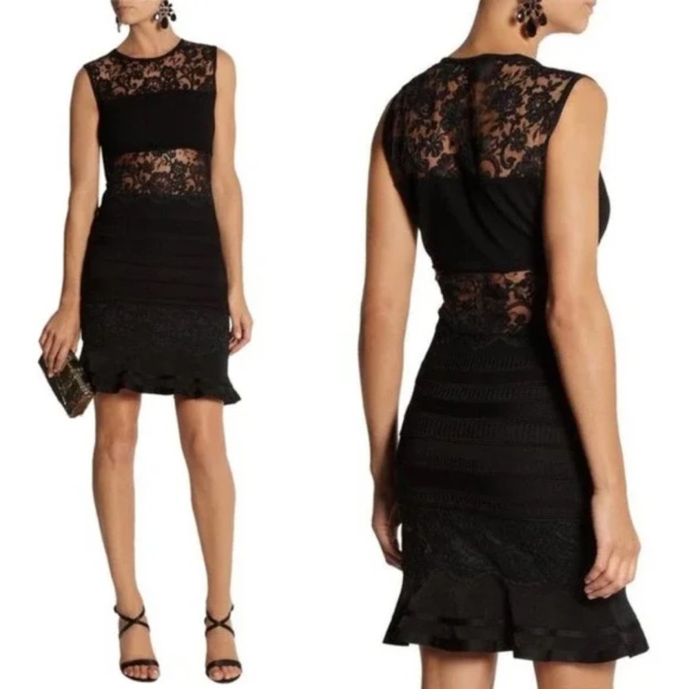 ROBERTO CAVALLI Lace Pattern Knee-Length Dress Size: S  IT38